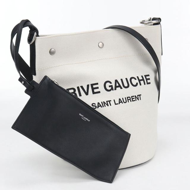 中古良品SAINT LAURENT サンローラン ショルダーバッグ 669299 FAAAZ 9024 バケットバッグ　2WAY リヴゴーシュ レディース ホワイト
