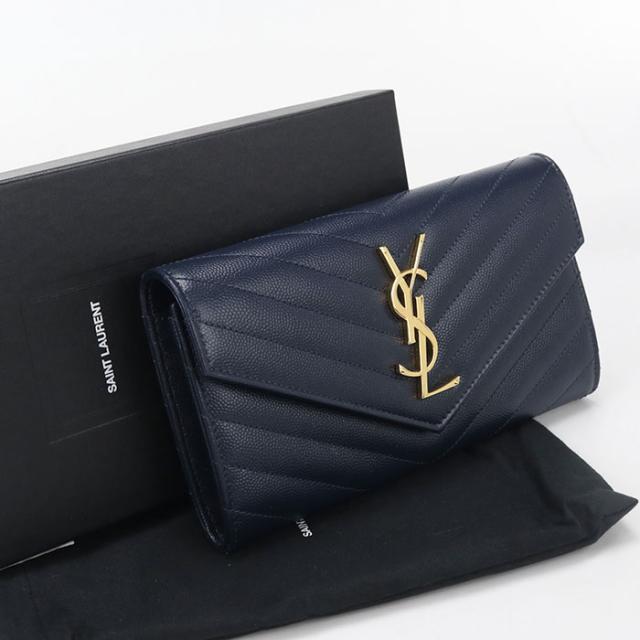 関税込】人気◇SAINT LAURENT サンローラン◇YSLロゴ 長財布 (Saint