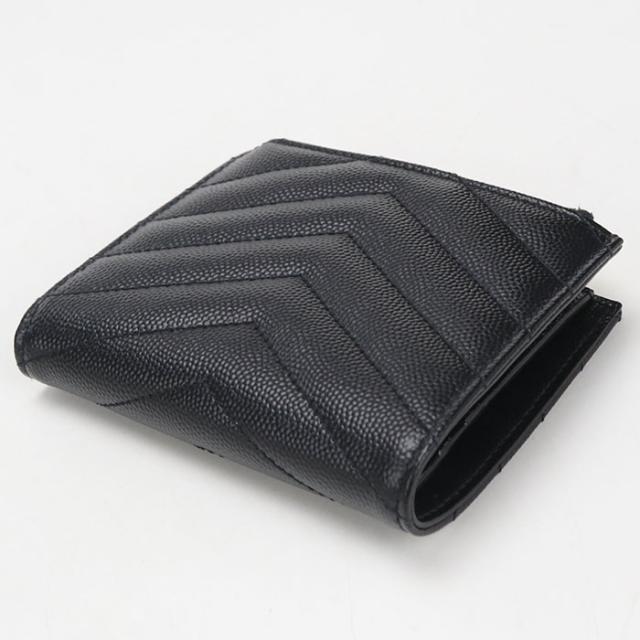 中古良品SAINT LAURENT サンローラン 二つ折り財布 575879 バイフォールドウォレット モノグラム レディース ブラック_1
