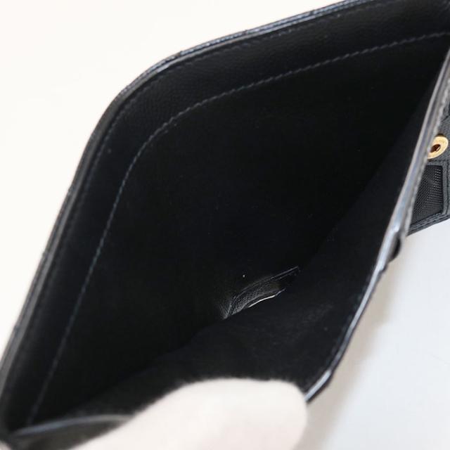 中古良品SAINT LAURENT サンローラン 二つ折り財布 575879 バイフォールドウォレット モノグラム レディース ブラック_3