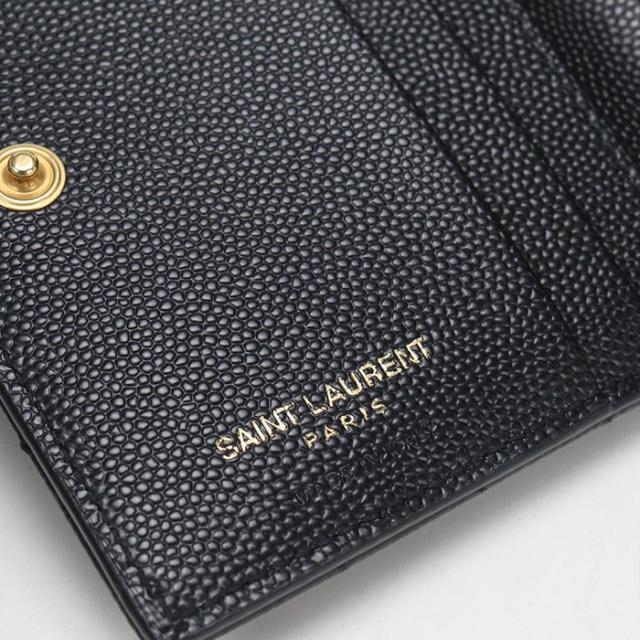 中古良品SAINT LAURENT サンローラン 二つ折り財布 575879 バイフォールドウォレット モノグラム レディース ブラック_4