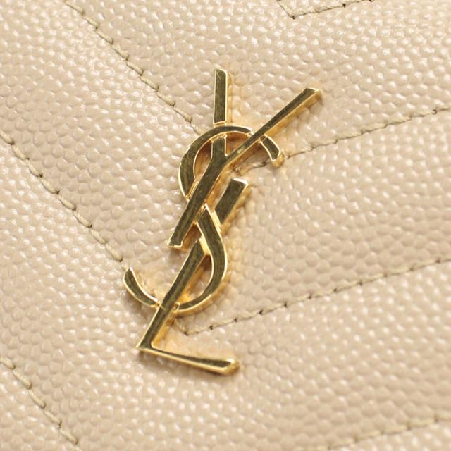 中古良品SAINT LAURENT サンローラン 三つ折り財布 668274 タイニーウォレット モノグラムオリガミ レディース ベージュ_3