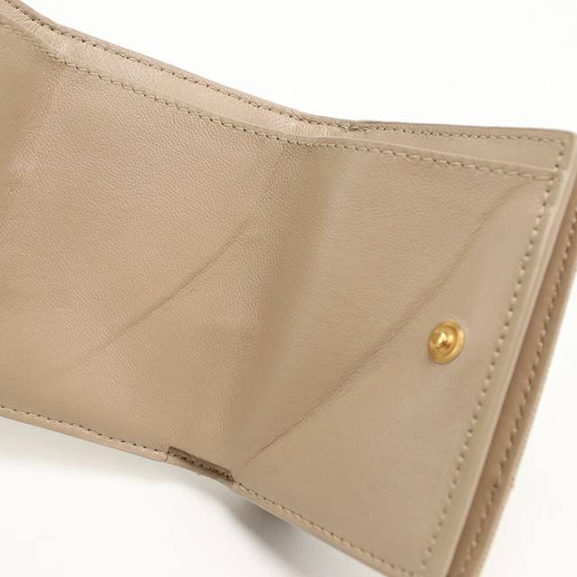 中古良品SAINT LAURENT サンローラン 三つ折り財布 668274 タイニーウォレット モノグラムオリガミ レディース ベージュ_4