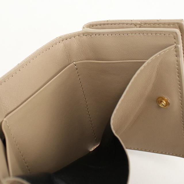 中古良品SAINT LAURENT サンローラン 三つ折り財布 668274 タイニーウォレット モノグラムオリガミ レディース ベージュ_7