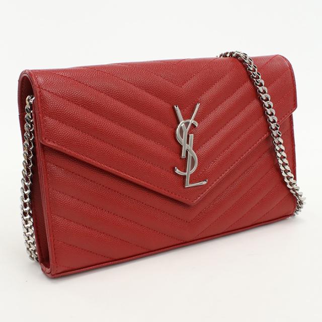 中古良品SAINT LAURENT サンローラン チェーンウォレット 377828  