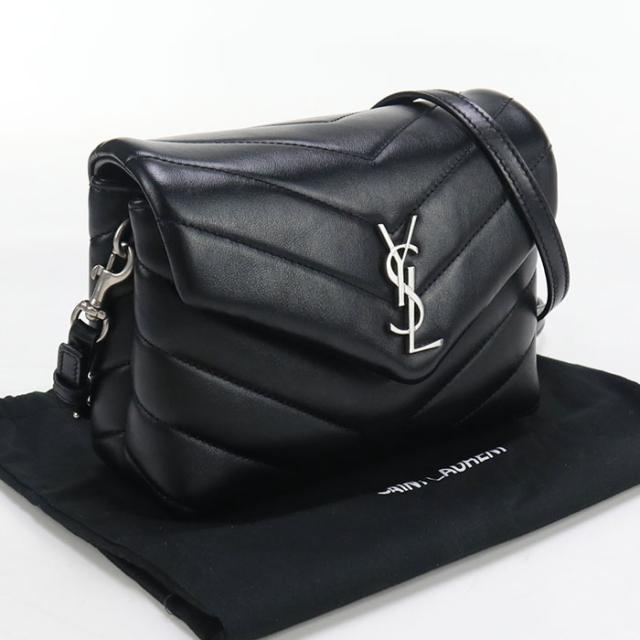中古良品SAINT LAURENT サンローラン 斜め掛け ショルダーバッグ 467072 DV707 1000 ルル レディース ブラック