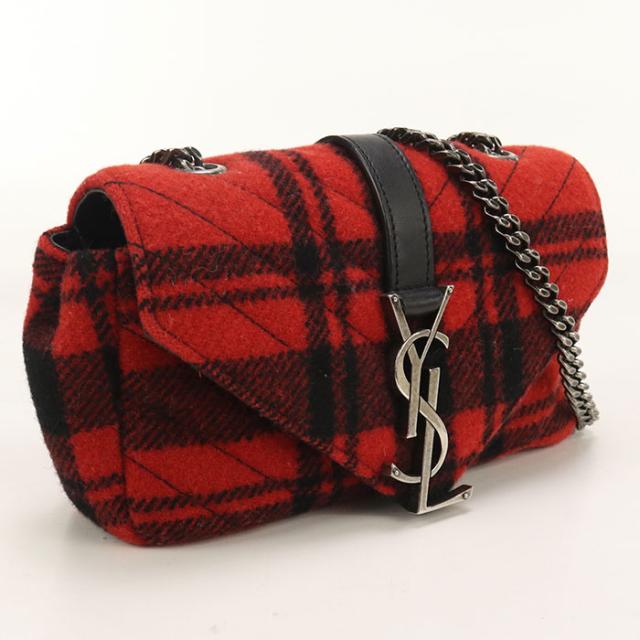 中古良品SAINT LAURENT サンローラン 斜め掛け ショルダーバッグ 399289 チェーンショルダーバッグ レディース レッド