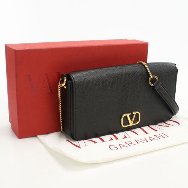 中古良品Valentino ヴァレンチノ 斜め掛け ショルダーバッグ 2W2P0Y63SNP チェーン レディース ブラック
