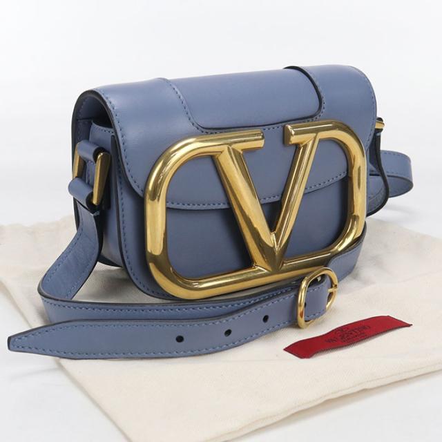 中古美品Valentino ヴァレンチノ 斜め掛け ショルダーバッグ レディース ブルー