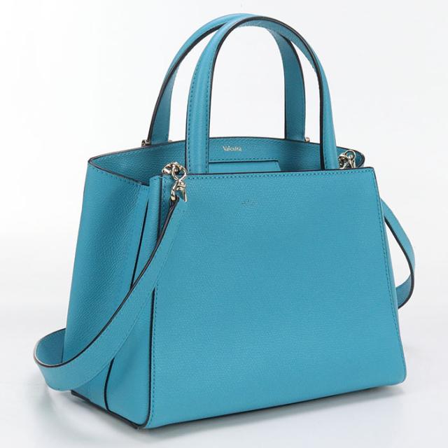 中古良品Valextra ヴァレクストラ ハンドバッグ WBTR0095028LOC99 スモール トリエンナーレ 2WAY レディース ブルー