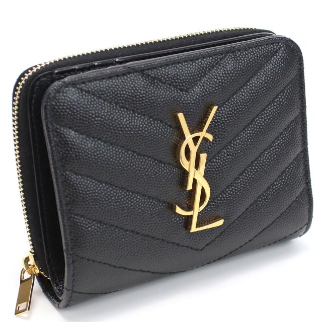 SAINT LAURENT サンローラン モノグラム 二つ折り財布 小銭入付き 668288 BOW01 1000 レディース ブラック