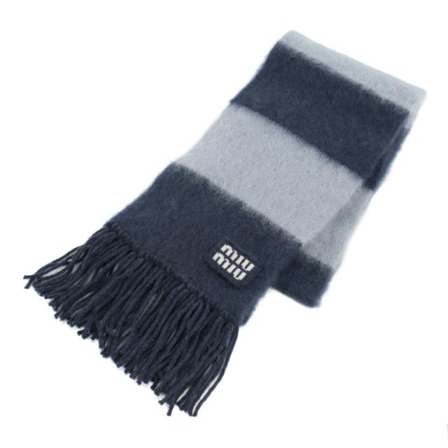 MIUMIU ミュウミュウ マフラー 5FS094 2CVE F0WYH ユニセックス ブルー