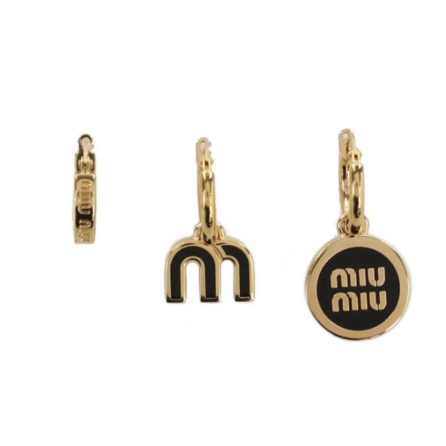 MIUMIU ミュウミュウ ピアス 5IO102 2F6T F0002 レディース ブラック