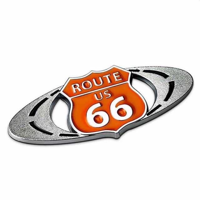 Route Us66 ロゴ エンブレム メタルステッカー オレンジ 3d 立体 両面テープで簡単取り付け 重量感 金属製 バイク 車 汎用 送料無料の通販はau Pay マーケット Ez Mercury