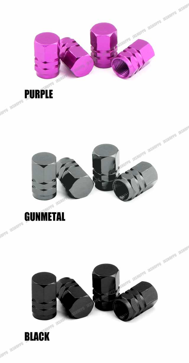 超目玉 スクーター対応 軽量 4個set アルミエアバルブキャップ 台湾製 汎用 バイク ドレス