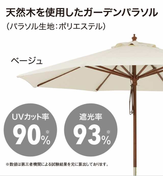 タカショー 日よけ ウッドパラソル 2.1ｍ ベージュ PAL-21B ガーデン