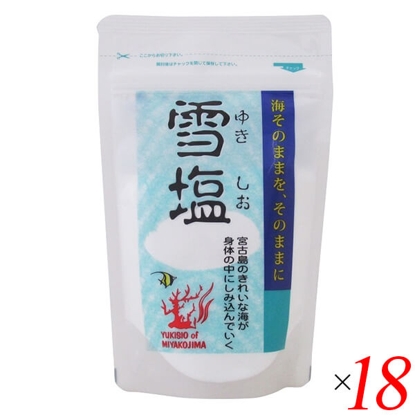 雪塩 パウダータイプ 120g 18個セット 宮古島の海水100％ さらさら微粒 粉末タイプ 調味料 海塩