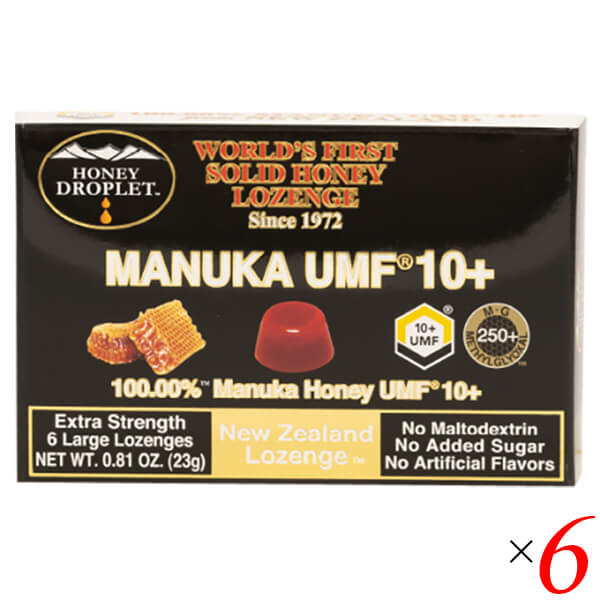 マヌカハニー キャンディ のど飴 ハニードロップレット マヌカハニーUMF10+（のど飴）18g/6粒 6個セット ハニージャパン
