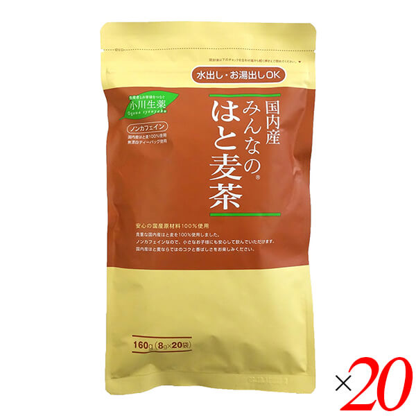【ポイント最大+11%！】6周年！はとむぎ茶 ハトムギ 茶 茶みんなのはと麦茶 160g(8g×20) 20個セット 小川生薬 送料無料