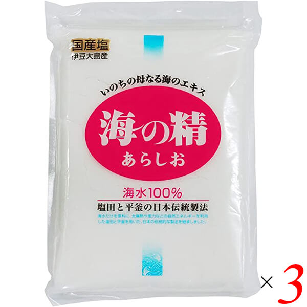 塩 国産 海塩 海の精・あらしお 240g 3個セット 送料無料