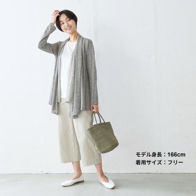 プレミアムリネン100％ フェイクレイヤード カーディガン 日本製 / 薄手 ゆったり ロング レディース トップス 40代 50代 60代 30代 羽織り 冷房対策 羽織もの 重ね着風 速乾 抗菌 春 夏 秋_11