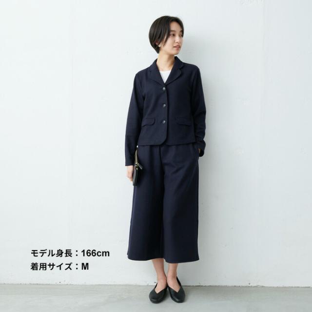 圧縮ウール100％ 三つボタン ジャケット + ガウチョパンツ 2点セット 日本製 / 卒業式 セットアップ 40代 入学式 ママスーツ スーツ レディース フォーマル 礼服 法事 結婚式 冠婚葬祭 七五三 母 ママ ママスーツ ストレッチ 暖かい M Lの通販は