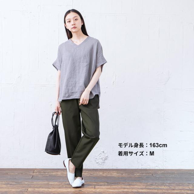 20番手 しっかり ツイル ストレッチ テーパードパンツ 日本製 / ストレッチ テーパードパンツ レディース 40代 50代 60代 女性 綿 コットン ゆったり すっきり ストレッチパンツ 伸縮 動きやすい きれいめ 春 秋 冬の通販は