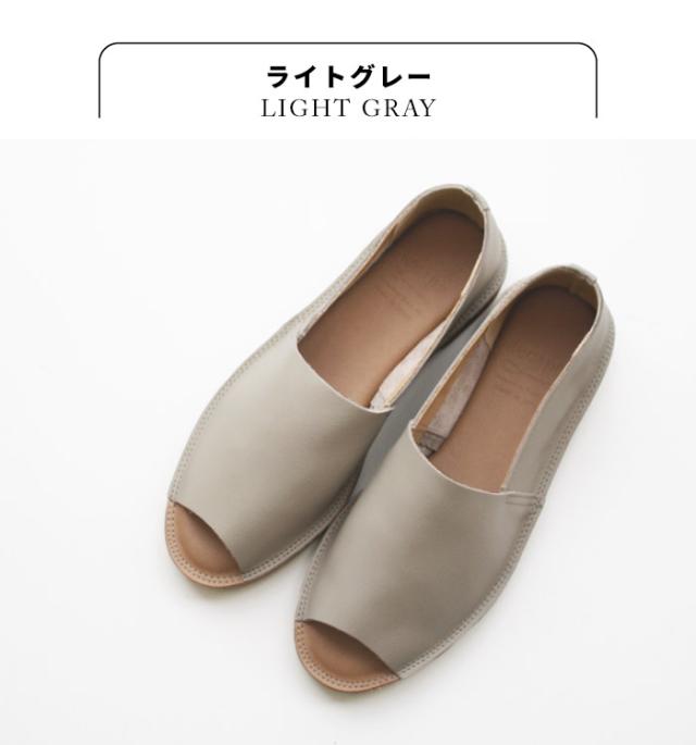 本革 Lカット オープントゥ シューズ Recipe RP-255 日本製 / サンダル