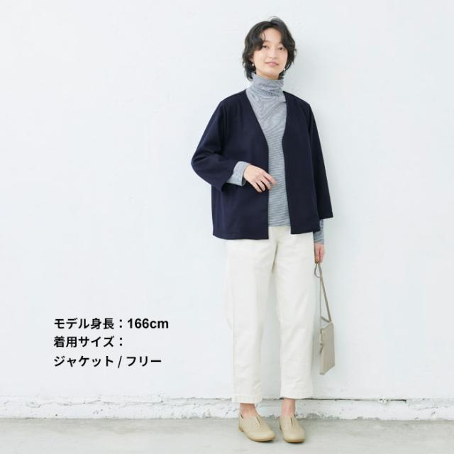 圧縮ウール100％ こなれ Vネック ジャケット ＋ アンクル パンツ 2点