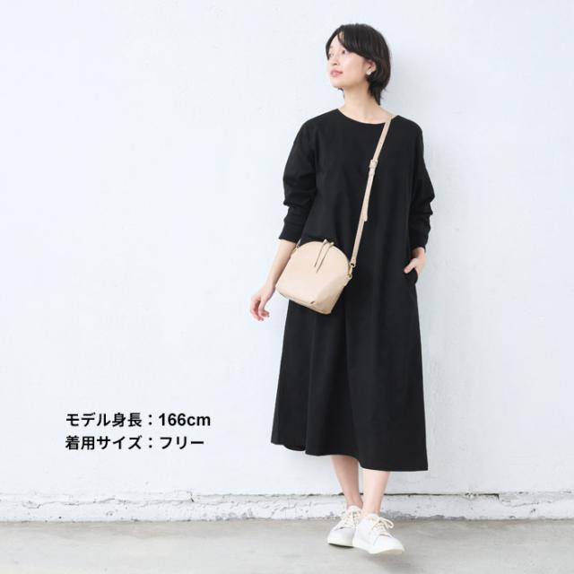 強撚 コットン100% リブ使い ワンピース 日本製 / ワンピ レディース 無地 綿 40代 50代 60代 女性 綿100% ロングワンピース 長袖 きれいめ ゆったり 春 夏 秋 綿100% 春物 春服 顔合わせ オケージョン お呼ばれ_16