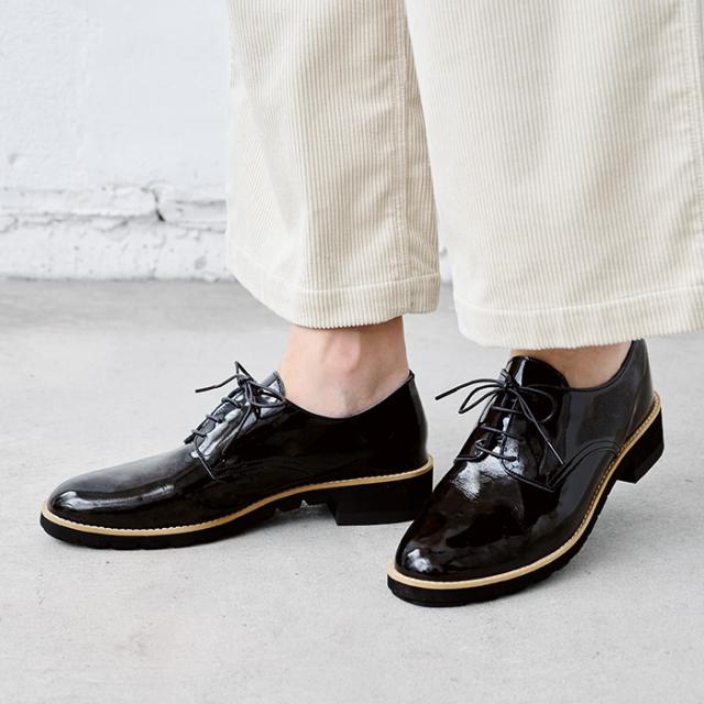 柔らかな 本革 レースアップシューズ Recipe RP-308K 日本製