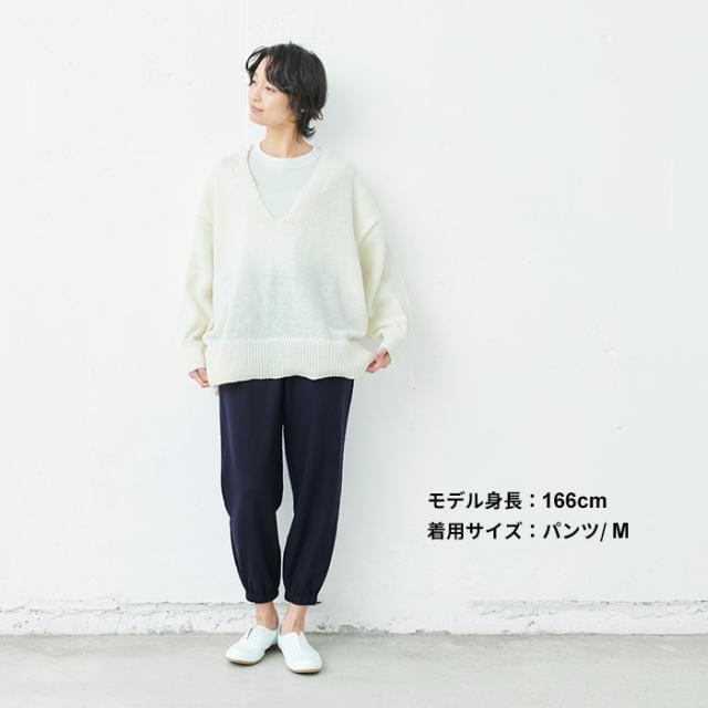 圧縮ウール100% Vネック ゆったり プルオーバー ＋ 裾ギャザー パンツ 2点セット 日本製 / 卒業式 母 服装 50代 パンツスーツ セレモニースーツ ] 30代  40代 60代 きれいめ 上下セット 礼服 七五三 母 ママ 祖母 ストレッチ 入学式 ママスーツ 秋冬 秋 冬の通販は