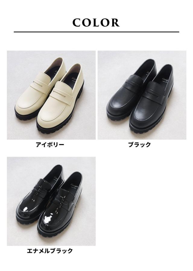 柔らかな 本革 厚底コインローファー Recipe RP-568 日本製 / ローファー レディース 厚底 痛くない 本革 歩きやすい 40代 50代 60代 ファッション おしゃれ 幅広 2E 疲れない きれいめ 軽量 レザーシューズ 革靴 牛革 マニッシュ トラッド オフィス レシピ_17