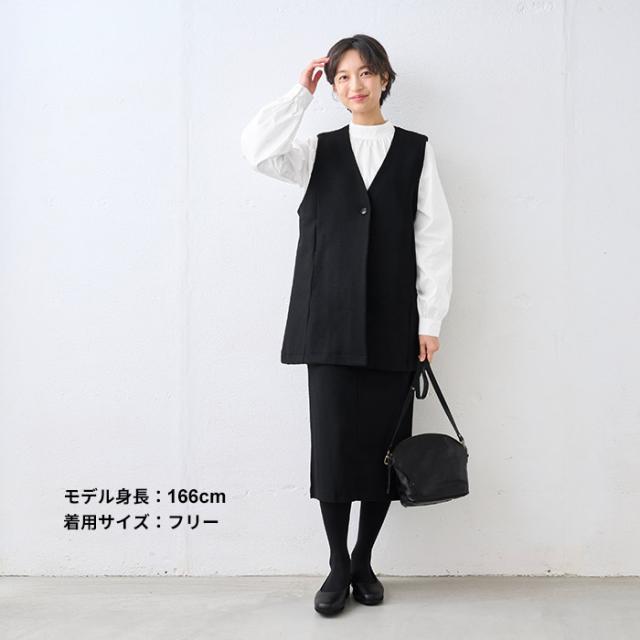 圧縮ウール100% ロングジレ / 日本製 40代 50代 60代 30代 女性 ジレ ベスト レディース ウール 秋冬 ロングベスト ウールジレ ウールベスト 羽織り 体型カバー 冬服 軽い 暖かい 上品 大人カジュアル シンプル きれいめ 重ね着 ポケット付き セットアップ可能_14