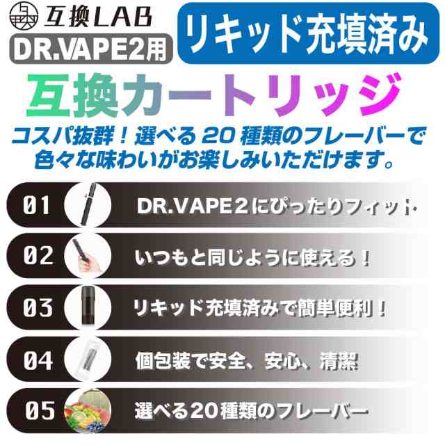 電子タバコ 互換LAB(R) DR.VAPE Model2用 互換 フレーバーカートリッジ