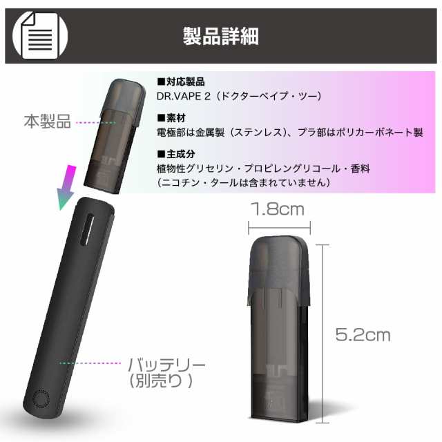 電子タバコ 互換LAB(R) DR.VAPE Model2用 互換 フレーバーカートリッジ ...