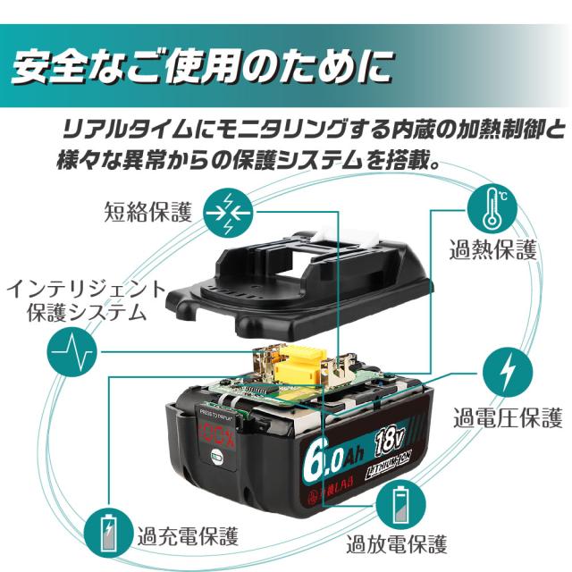 互換ラボ マキタ 互換バッテリー MAKITA 互換 LAB 18V 6Ah 6.0Ah 