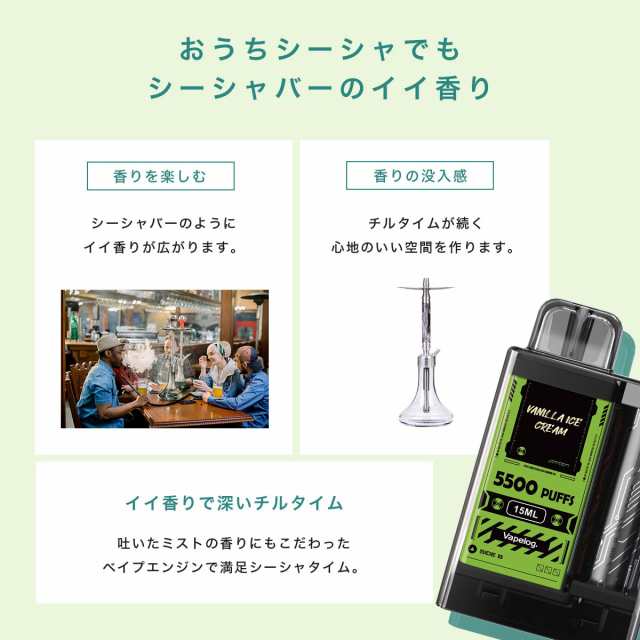 Vapengin 電子タバコ 使い捨て ベイプ 持ち運び シーシャ 本体 ベイプ