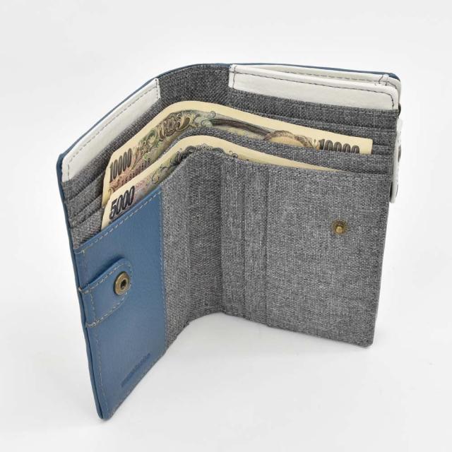 ムスタッシュ２つ折り財布　縦型 moustache 財布 ミドルウォレット ムスタッシュ 二つ折り 縦型