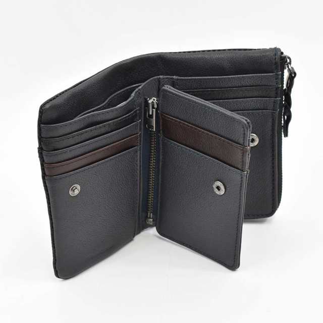 【現品限り一斉値下げ！】 moustache 本革 二つ折り ムスタッシュ ミドルウォレット 財布 小物