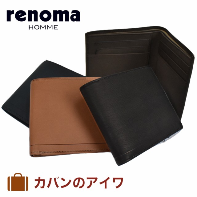 Renoma レノマ レーヴ 二つ折り財布 小銭入れなし メンズ 本革 革 レザー 財布 札入れ 二つ折り サイフ 薄い 2つ折り財布 2つ折り ウォの通販はau Pay マーケット カバンのアイワ