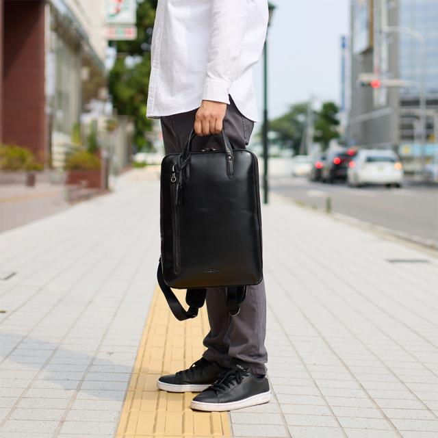 JOYA ジョヤ リュック 薄型 スリム A4 本革 ビジネスリュック メンズ レディース レザー 革 牛革 リュックサック バックパック ビジネスバッグ 本革バック レザーバック 通勤 大人 薄い 薄マチ 軽い 軽量 コンパクト J4224_2