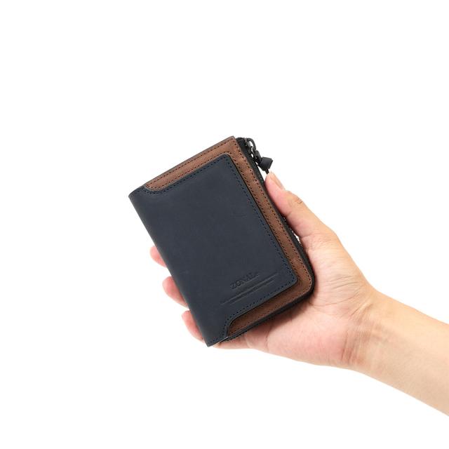 ZONALe 財布 二つ折り財布 ゾナール 二つ折り 2つ折り 本革 革 レザー メンズ ストラト 折りたたみ 小銭入れ付き ファスナー ブランド おしゃれ 縦型 タテ型 人気 大容量 ギフト プレゼント 男性 日本製 31354_1