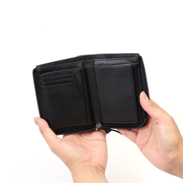 ZONALe 財布 二つ折り財布 ゾナール 二つ折り 2つ折り 本革 革 レザー メンズ ストラト 折りたたみ 小銭入れ付き ファスナー ブランド おしゃれ 縦型 タテ型 人気 大容量 ギフト プレゼント 男性 日本製 31354_4