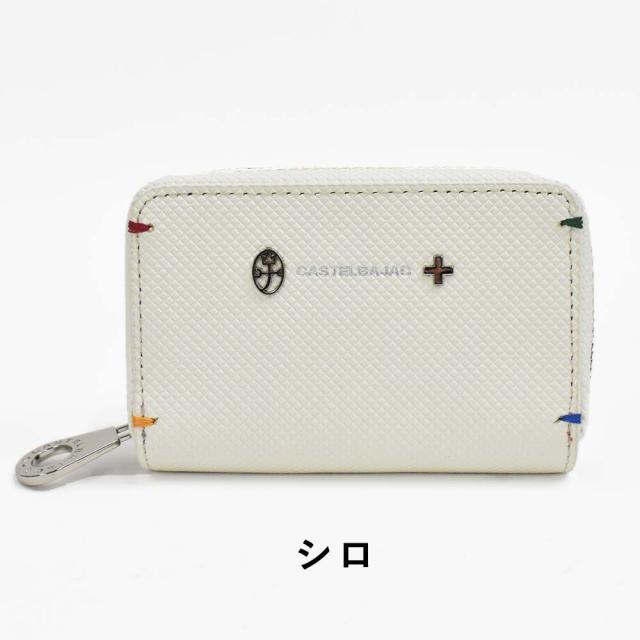 未使用CASTELBAJAC　IKETEI キーケース　4連モノグラムシロ カステルバジャック キーケース スマートキー CASTELBAJAC 本革