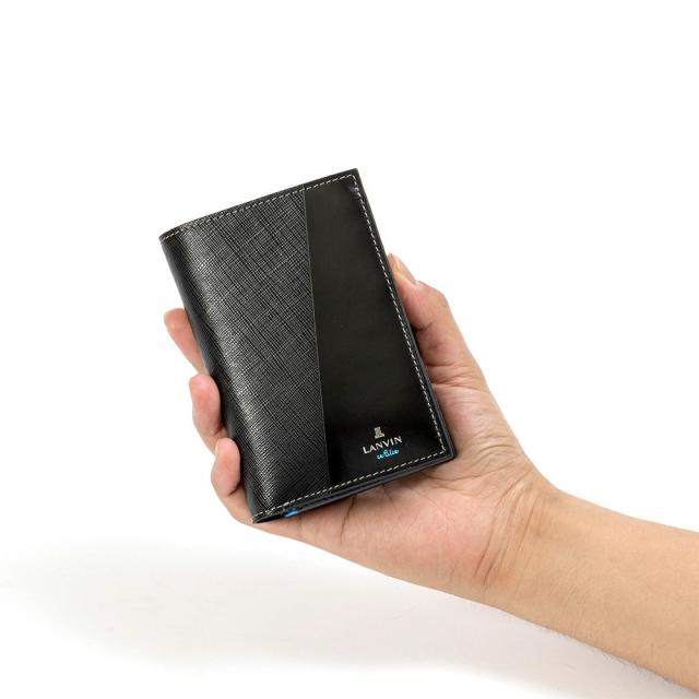 LANVIN en Bleu 二つ折り財布 ミドルウォレット ランバン オン ブルー パーシャル 縦型 財布 二つ折り メンズ レディース 本革 レザー 男性 ギフト プレゼント 大容量 人気 ブランド ランバンオンブルー 555614_6