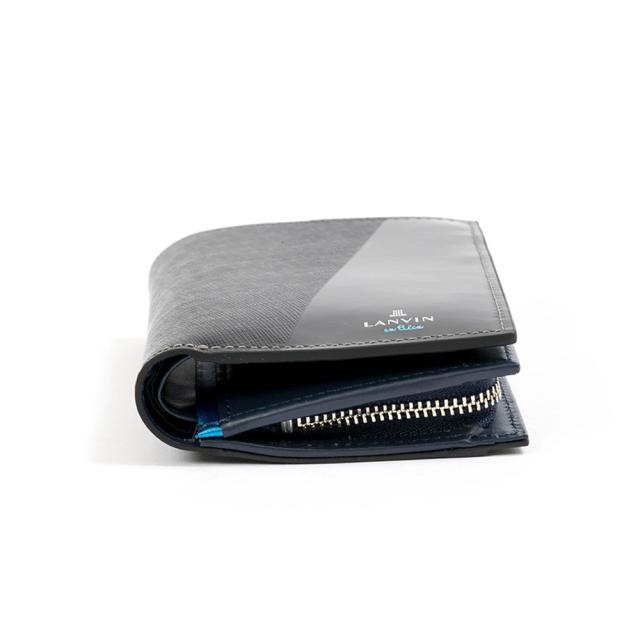 LANVIN en Bleu 二つ折り財布 ミドルウォレット ランバン オン ブルー パーシャル 縦型 財布 二つ折り メンズ レディース 本革 レザー 男性 ギフト プレゼント 大容量 人気 ブランド ランバンオンブルー 555614_3