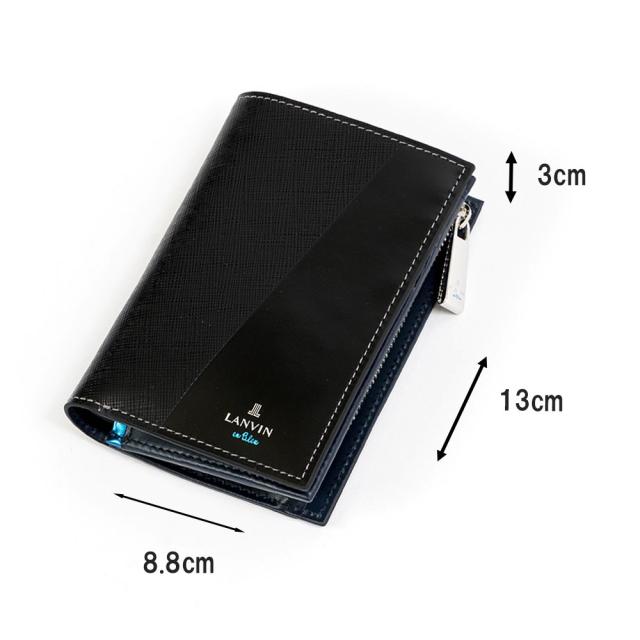 LANVIN en Bleu 二つ折り財布 ミドルウォレット ランバン オン ブルー パーシャル 縦型 財布 二つ折り メンズ レディース 本革 レザー 男性 ギフト プレゼント 大容量 人気 ブランド ランバンオンブルー 555614_10