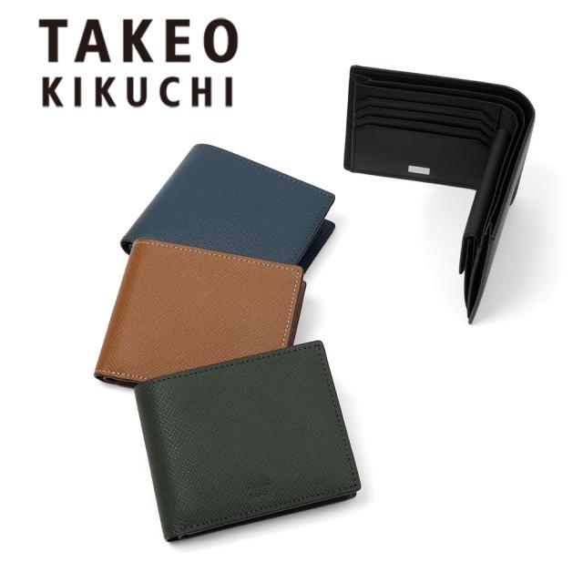 タケオキクチ 二つ折り財布 TAKEO KIKUCHI 財布 パナマ 2つ折り 折り財布 札入れ レザー メンズ レディース 小物 コンパクト ブランド サイフ ウォレット 人気 革 本革 729624