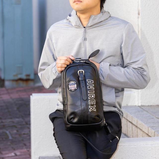 AVIREX アビレックス ボディバッグ 本革 ショルダーバッグ ワン